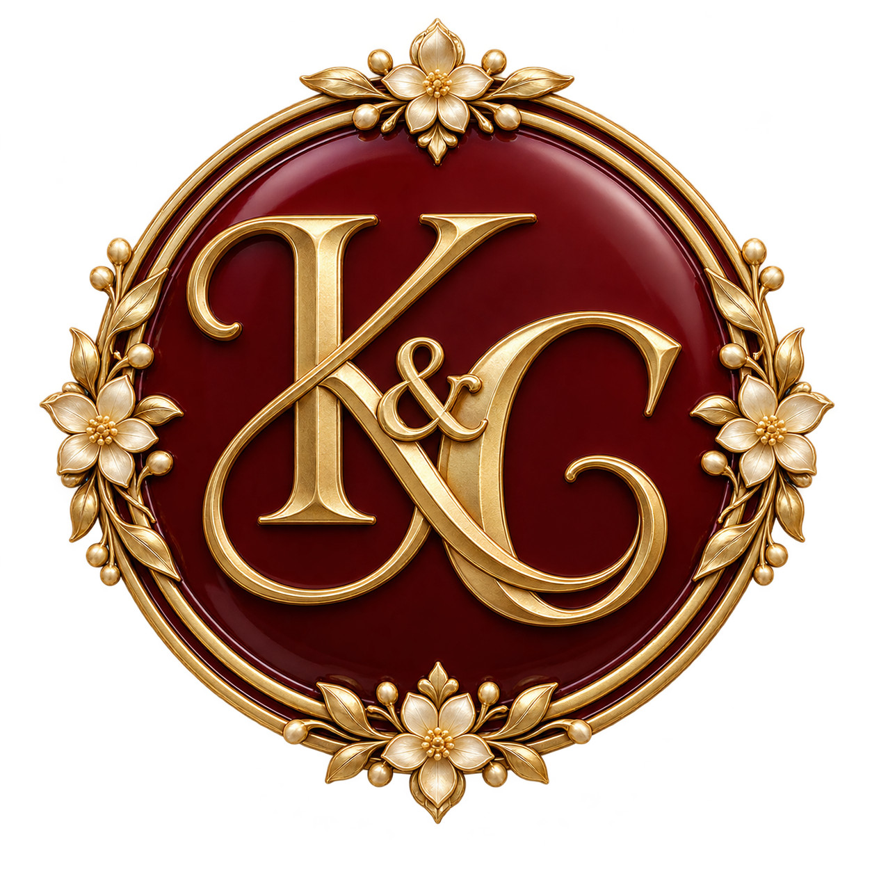 K and C wedding crest