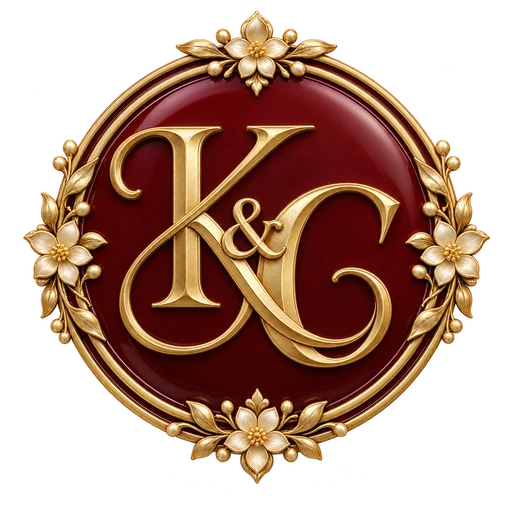 K and C wedding crest
